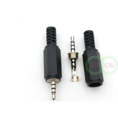 100pcs high quality 2.5mm 4 Pole Plug Jack Soldering Audio Male connector