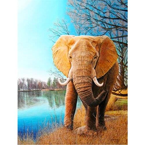 3D DIY Diamond Painting Animal Diamond Embroidery Cross Stitch Crystal Square Diamond Sets Unfinish Decorative Elephant