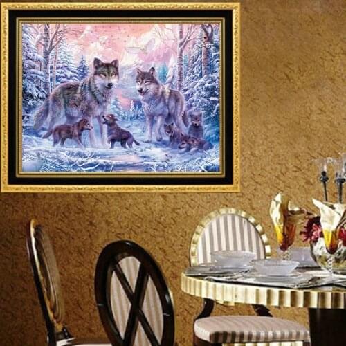 Diamond Embroidery Diy Diamond Painting Cross Stitch Kits Diamond Mosaic Snow wolf Full Square Diamond Embroidery AD032