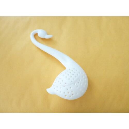 Free shipping 5PCS/LOT white / black Tea filter Strainer Swan filter spoon sifter mini HIGH QUALITY