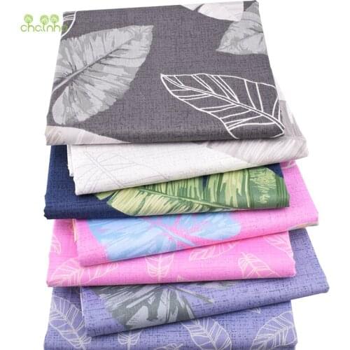 Chainho,7pcs/Lot,Leaves Series,Printed Twill Cotton Fabric,Patchwork Cloth,DIY Sewing Quilting Material For Baby&Children