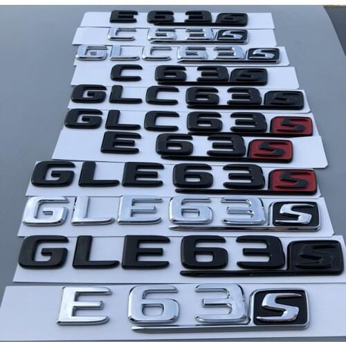 Long R S Badge Letter Emblem for Mercedes Benz AMG GTR C63S E63S GLC63S GLE63S Emblem Car Styling Trunk Sticker Black Red Silver