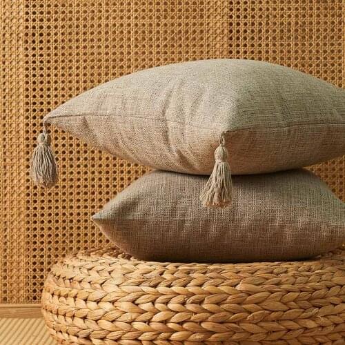 Solid Plain Cushion Cover With Tassels Home Decor Decorative Pillow Cover 45x45cm Pillow Case Sofa Throw Pillows