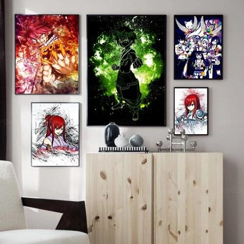 Home Decor Painting Canvas Print Poster Modern Wall Art Fairy Tail Anime Japan Boy Modular Picture Bedroom Background No Frame