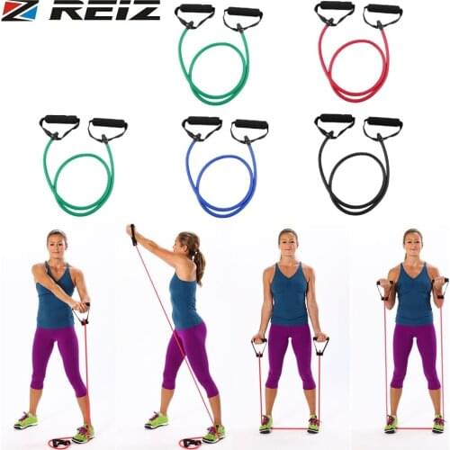 REIZ Rubber Latex Fitness Resistance Band Rope Tube Elastic Exercise for Yoga Pilates 2017 Workout Home Based Strength Training