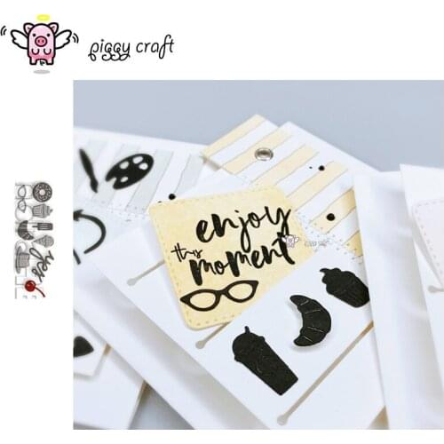 Piggy Craft metal cutting dies cut die mold Dessert glasses hat Scrapbook paper craft knife mould blade punch stencils dies