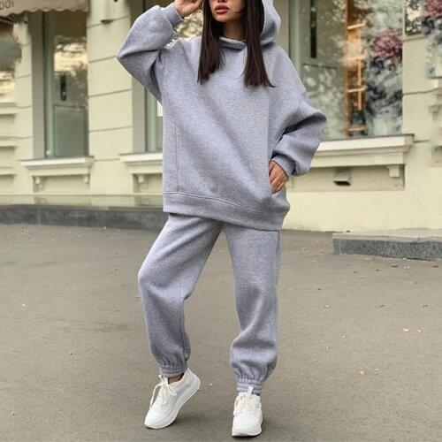 Two Piece Outfits Oversized Hoodie and Pants Casual Sport Suit Winter Two Piece Set Woman Set Autumn Womens Tracksuit 2021 New