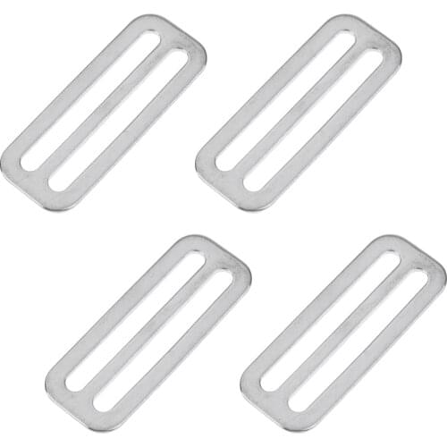 MagiDeal 4pcs/set Scuba Dive 316 Stainless Steel Weight Belt Webbing Keeper Tri- Slide Buckle Scuba Diving Keeper