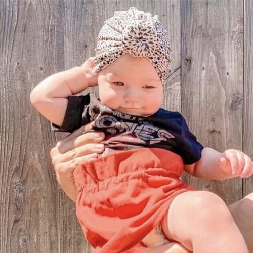 Cute Leopard Baby Girl Hat Knot Infant Baby Boy Hat Beanie Turban Soft Winter Hat For Kids Children Cap Bonnet