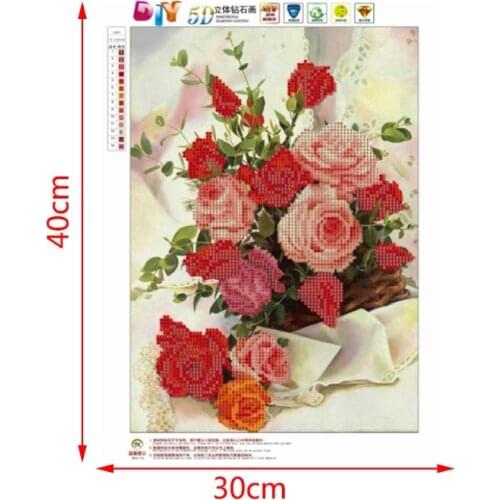 Rose Flower DIY 5D Diamond Painting Embroidery Cross Crafts Stitch Kit Decor Art 85WC