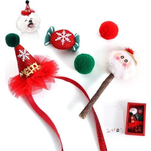 Legendog Christmas Pet Accessories Set Dog Chew Stick Cat Interactive Toy Ball Pet Cone Hat Pet Accessories Pet Supplies