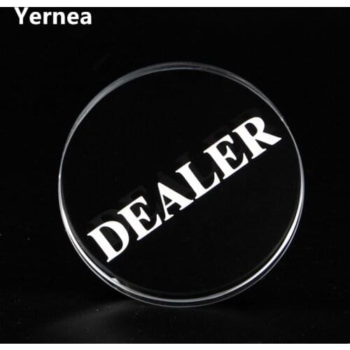 New Texas Holdem Crystal DEALER Poker Chips Poker Table Special Crystal Chip Matching Accessories Transparent DEALER Yernea