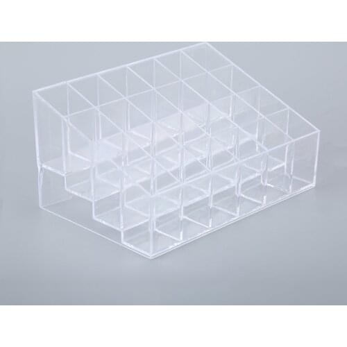 1pcs 24 Trapezoid Clear Makeup Cosmetic Organizer Storage Lipstick Holder Case Stand Drop Shipping Wholesale New ZE00100 LESHP