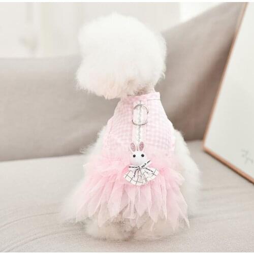 New Dog Cat Dress Tutu Plaid&Bow Pet Puppy Skirt Spring/Summer clothes apparel 5 sizes