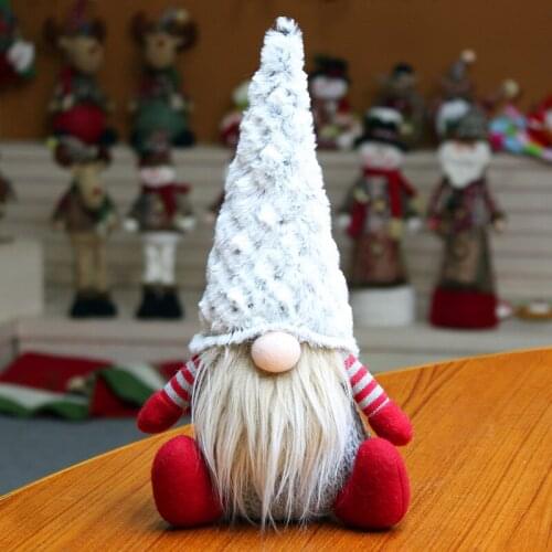 Santa Gnome Plush Toy Cute Tomte Christmas Stuffed Doll Elf Scandinavian Ornaments Home Christmas Party Decor LBV