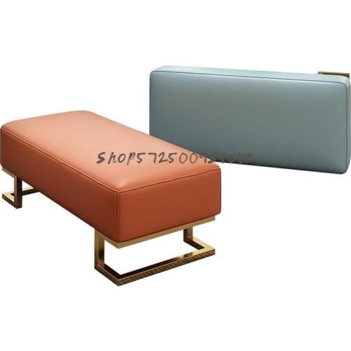 Modern Leather Art Sofa Foot Stool Clothing Store Sofa Stool Home Trial Shoe Stool Bench Bedroom Bed End Stool Light Luxury