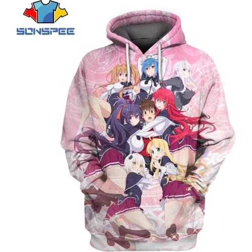 Japan Harajuku Anime High School DxD HERO Hoodie 3d Print Winter Streetwear Tracksuit Women Mens Hoodies Sudaderas Hombre H44