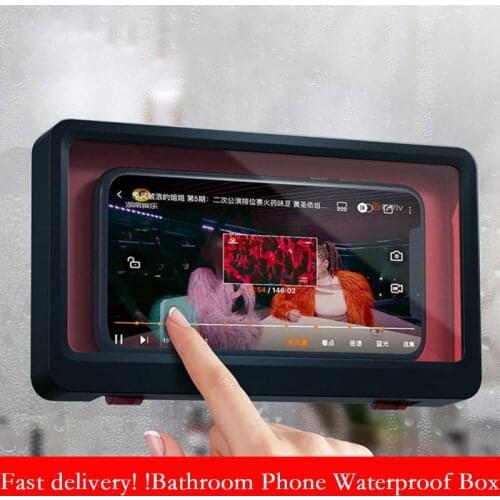Universal Waterproof Phone Case Anti-fog Phone Shelves Mobile Phone Pouch Wall Mounted Phone Case Holder Bathroom Phone Storage