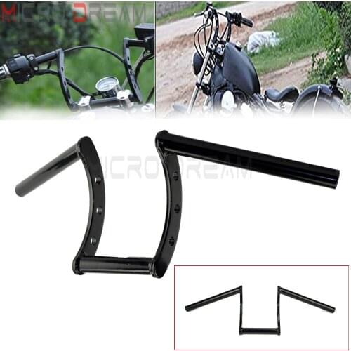 Drag 1" Z Font Bar Motorbike Iron Handlebar Rise 5-1/8" for Harley Bobber Chopper Custom Softail Sportster Motorcycle 25mm Bar