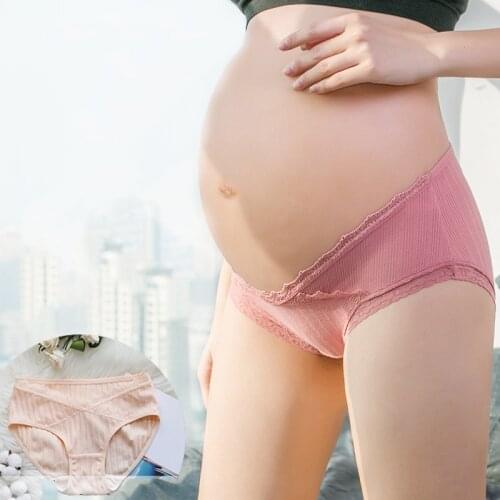 Women Low Waist Pregnant Cotton Maternity Underwear Under The Bump Breathable Pregnancy Postpartum Panties 1pcs