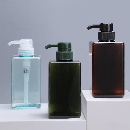 10PCS of 450ml Plastic Pump Bottles Square Containers for Soap Lotion Shampoo hot sale PETG refillable bottle