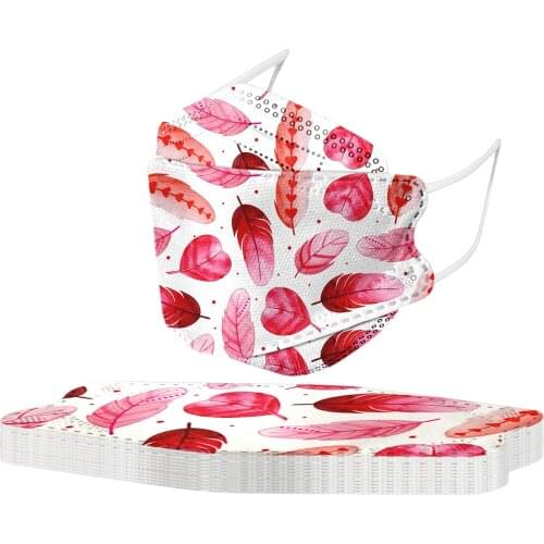 10pc Fashion Feather Mask For Women Adult Breathable Protection Mouth Mask Cover Face Decoration