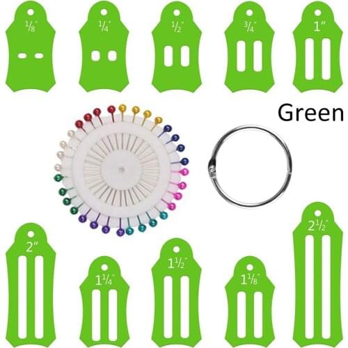 Bias Tape Makers 10PCS Multi-Sizes Folding Fabric And Biasing Strips Roll Tool Set With 40 Pcs Of Multi-Color Quilting Pins