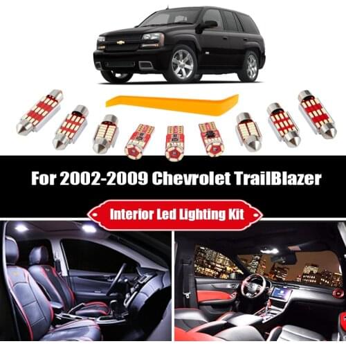 14X Canbus White Interior LED Car Map Door Light Kit Fit For 2002-2008 2009 Chevrolet TrailBlazer Ceiling Trunk License Lamp