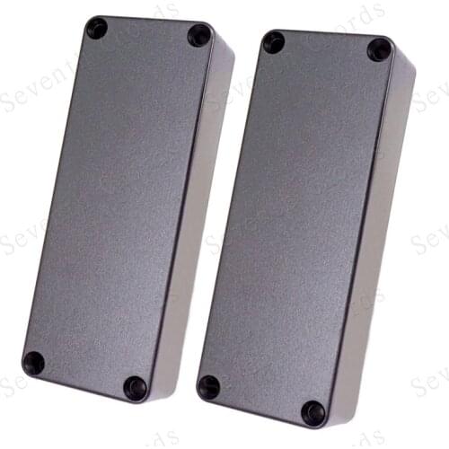 2 Pcs Black Plastic Sealed Closed 5 String 4 Screw Hole Bass Humbucker Pickup Covers Lid Shell Top