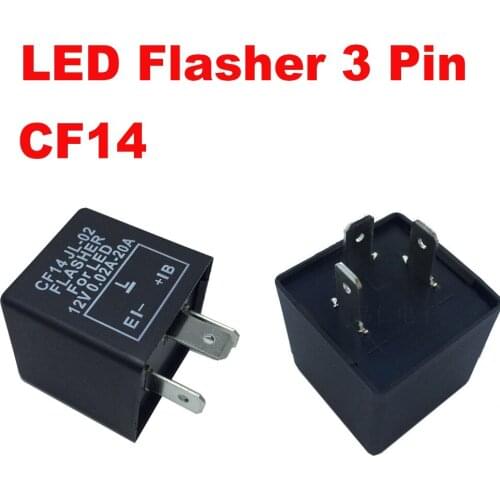 2 Piece 3-Pin 12V CF14 Electronic LED Flasher Relays For Car LED Related Turn Signal Bulbs Light Hyper Flash Fix