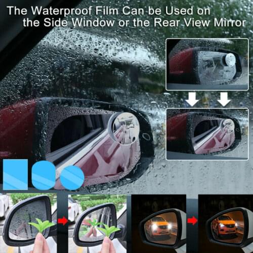 2Pcs Car Anti-fog Anti-Rain Protective Film Rearview Mirror Rainproof Sticker