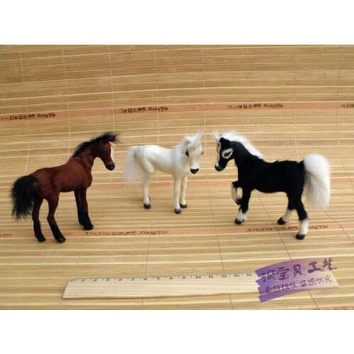 3 jpieces a set cute simulation mini horse toy polyethylene&furs small horse model gift about 10cm 1982