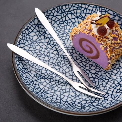 5 Pcs/Set Stainless Steel Fruit Fork Dessert Cake Fork Salad Tableware Cutlery Hotel Restaurant Party Supplies