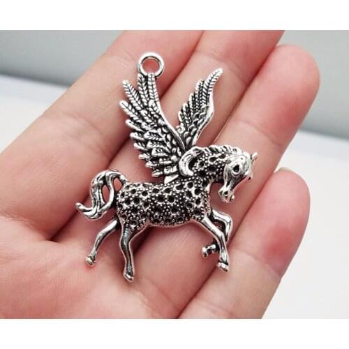 5pcs/lot--52x42mm, horse chams, Antique silver plated Unicorn charms,DIY supplies, Jewelry accessories