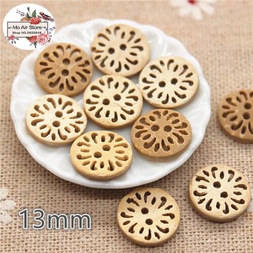 50pcs Coconut grid buttons natural buttons crafts and scrapbooking sewing accessories botone 13mm