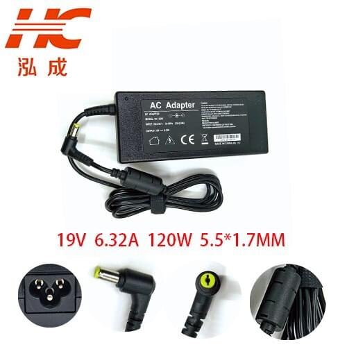 Power Adapter For ACER 19V 6.32A ADP-120ZB BB 120W Aspire 5943G 5950G 8942G DC:5.5*1.7mm Notebook Laptop AC Adapter Charger