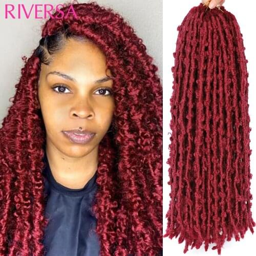Butterfly Locs Crochet Hair 24inch Red Soft Pre-twisted Distressed Extensions de cheveux Faux Locs Butterfly Tresses Accessories