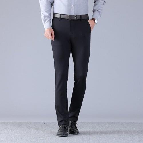 Autumn Winter Men Fashion Classic Black Cotton Pants Mens Business Loose Long Trousers Quality Casual Work Pants Overalls