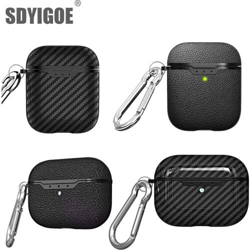 For airpods pro New case headphones case Box airpods cover Carbon Fibre texture design TPU soft shell case For airpods 3/2/1