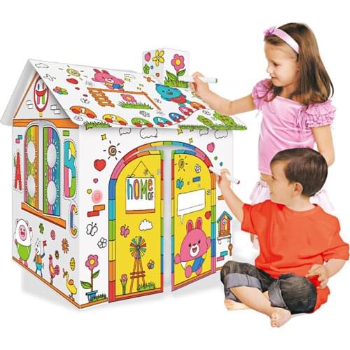Kids Doodle Drawing Playhouse with Beautiful Flowers Cute Pattern With music and colorful lighting effects toys for Boys girls