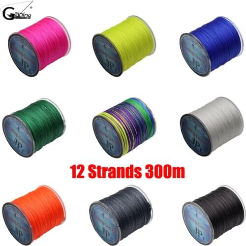 12 Strands Braided Fishing Line 300m Fishing Corner Multi Color Super Strong Japan Multifilament PE Braid Line 35LB To 180LB