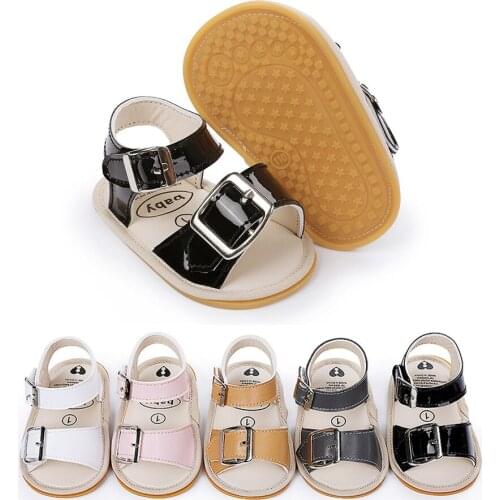 Newborn Baby Summer Shoes Infant Baby Girl Boy Fashion PU Soft Sole Crib Shoe Anti-slip Sandals Walking Shoes Prewalker 0-18M