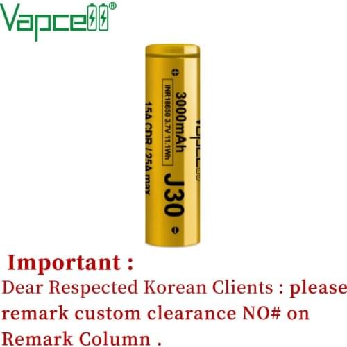 Vapcell INR 18650 3000mah J30 15A/25A 3.7V Li Ion Battery Rechargeable Cell for Power Tools Flashlight Batteries