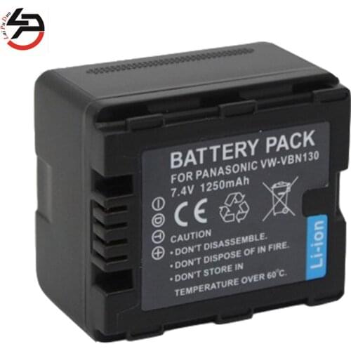 LPD 7.4v 1250mah 100% brand new Replacement Camera Battery For Panasonic VW-VBN130 VW-VBN130E-K VW-VBN130GK VWV-BN130 VW-VBN260