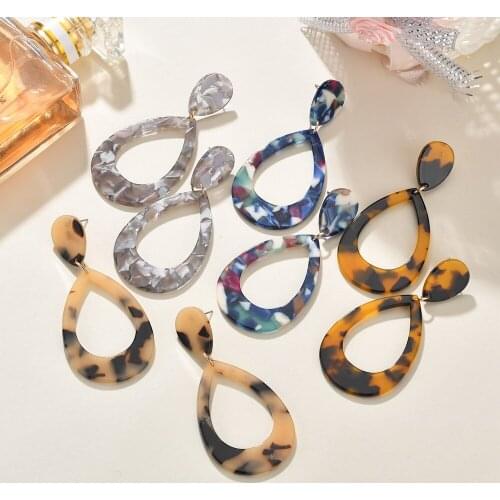 MESTILO 2019 Waterdrop Shape Earrings Toroiseshell Color Acrylic Drop Earrings Fashion Jewelry Gifts For Women Party Jewelry New