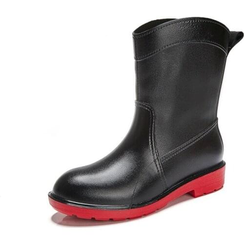 Fashion Womens Rain Shoes High Barrel Korean Version of Non-slip Adult Rain Boots Rubber Shoes Set Plastic Shoes Water Boots
