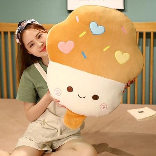 42/60/80cm Cartoon Plush Toy Simulation ice cream Toy Stuffed Soft Pillow Cushion Kid Toy Birthday Gift Home Decor