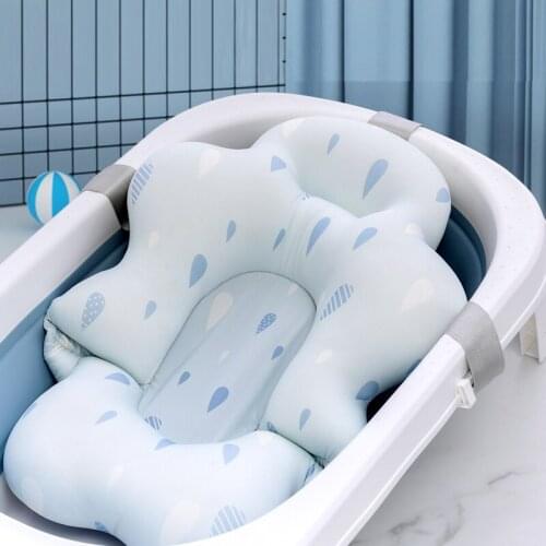 Cartoon Portable Baby Shower Bath Tub Pad Non-Slip Bathtub Mat Newborn Safety Security Bath Support Cushion Foldable Soft Pillow