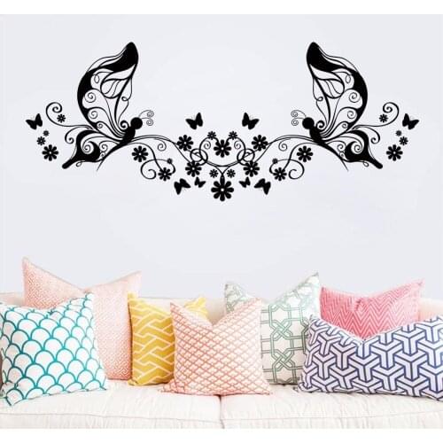 Black Flower Vine Wall Sticker For Living Room Sofa Background Decoration Home Decal Removable Pvc Plane Window Diy Poster New
