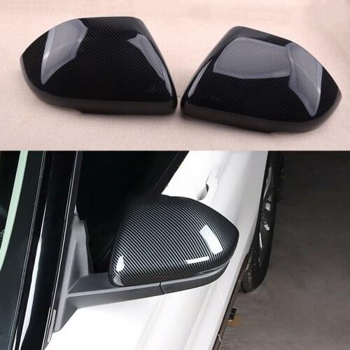 NEW 1 Pair Car Front Rearview Side Mirror Cover Trim Decoration Fit For Ford Explorer 2020 2021 Carbon Fiber Style ABS